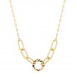 Gold Tiger Chain Charm Connector Necklace