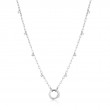 Silver Shimmer Chain Charm Connector Necklace