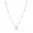 Silver Shimmer Chain Charm Connector Necklace-1