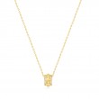 Gold Geometric Sparkle Pendant Necklace-1