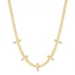 Gold Curb Chain Sparkle Point Necklace