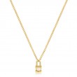 Gold Shell Pearl Padlock Necklace-1