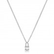 Silver Shell Pearl Padlock Necklace-1