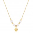 Gold Pearl Star Pendant Necklace-1
