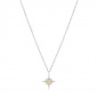 14KT WHITE GOLD OPAL AND WHITE SAPPHIRE STAR NECKLACE