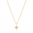 14KT GOLD OPAL AND WHITE SAPPHIRE STAR NECKLACE