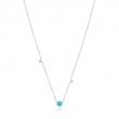 14KT WHITE GOLD TURQUOISE AND WHITE SAPPHIRE NECKLACE