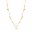 14KT GOLD MIXED DISC NECKLACE