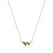 14KT Gold Peridot and White Sapphire  Necklace