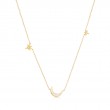 14kt Gold Diamond and Mother Of Pearl Moon Necklace