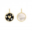 Gold Heart Enamel and Mother of Pearl Charm-1