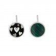 Silver Heart Enamel and Malachite Charm-1