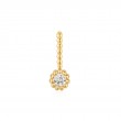 Gold Round Beaded Bezel Set Charm-1