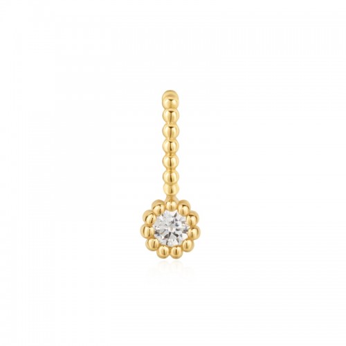 Gold Round Beaded Bezel Set Charm