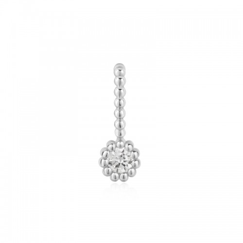 Silver Round Beaded Bezel Set Charm