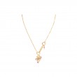 Gold Flower Power Pink Charm Necklace