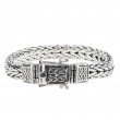 Sterling Silver Heavy Celtic Square Dragon Weave Bracelet