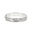 Sterling Silver Oxidized CZ Brave Heart Bangle Extra Large Size