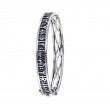Sterling Silver Oxidized Viking Rune Bangle-1
