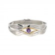 Sterling Silver Rhodium 10k Amethyst Rocks 'n Rivers Bangle-1
