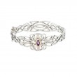 Sterling Silver 10k Amethyst Guardian Angel Bangle