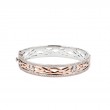 Sterling Silver Oxidized 10k Rose CZ Brave Heart Bangle-1