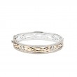 Sterling Silver Oxidized 10k Yellow CZ Brave Heart Bangle-1