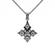 Sterling Silver Ruthenium Blue Topaz Celtic Cross-1