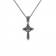 Sterling Silver Ruthenium CZ Small Celtic Cross