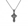 Sterling Silver Ruthenium CZ Celtic Cross-1