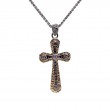 Sterling Silver Ruthenium 10k CZ Celtic Cross-1