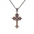Sterling Silver Ruthenium 10k CZ Celtic Cross-1