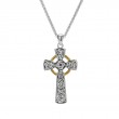Sterling Silver 10k Circle Cross Large Pendant-1