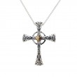 Sterling Silver 10k Celtic Cross Large Pendant-1