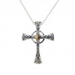 Sterling Silver 10k Celtic Cross Large Pendant