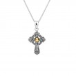 Sterling Silver 18k Trinity Knot Cross Pendant-1