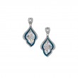 Sterling Silver Sky Blue Enamel and White CZ Earrings