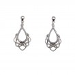 Sterling Silver Rhodium CZ Love's Chalice Post Earrings