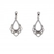 Sterling Silver Rhodium CZ Love's Chalice Post Earrings-1