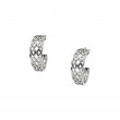 Sterling Silver Rhodium Half Creole Bridge Earrings