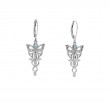 Sterling Silver Rhodium Sky Blue Topaz Butterfly Leverback Earrings-1