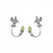 Sterling Silver Hummingbird Stud Peridot Earring Jacket-1