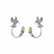 Sterling Silver Hummingbird Stud Peridot Earring Jacket