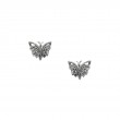 Sterling Silver Rhodium Butterfly Stud Earrings