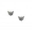 Sterling Silver Rhodium Butterfly Stud Earrings-1