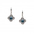 Sterling Silver London Blue Topaz Whirlpool Leverback Earrings