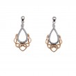 Sterling Silver Rhodium 10k Rose CZ Love's Chalice Post Earrings-1