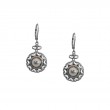 Sterling Silver Rhodium 10k Fresh Water Pearl & CZ Aphrodite Leverback Earrings