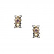 Sterling Silver Rhodium 10k Amethyst Rocks 'n Rivers Stud Earring