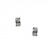 Sterling Silver 10k London Blue Topaz & CZ Rocks 'n Rivers Stud Earrings-1